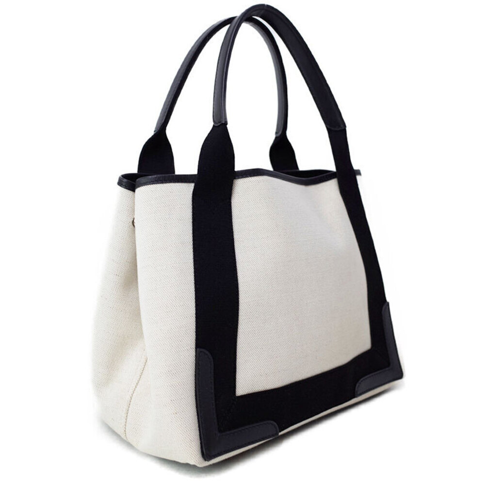 Balenciaga Cabas handbag logo canvas leather white black - Picture 2 of 9